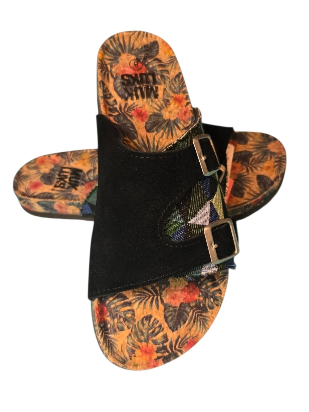 Muk Luk  Footbed Double Buckle Sandals